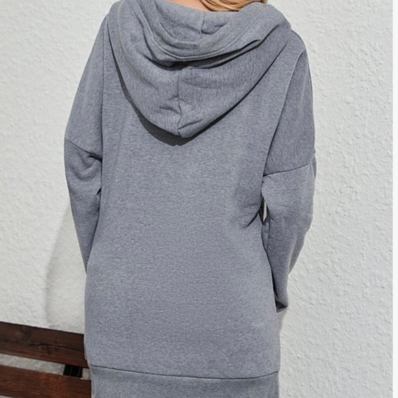 Woman’s size large brand new long grey hoodie - Picture 4 of 5